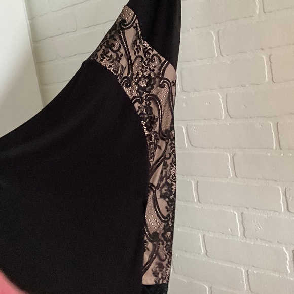 Mystic L.A. Sexy Gown One shoulder Lace Maxi Black dress Size L - Picture 8 of 16